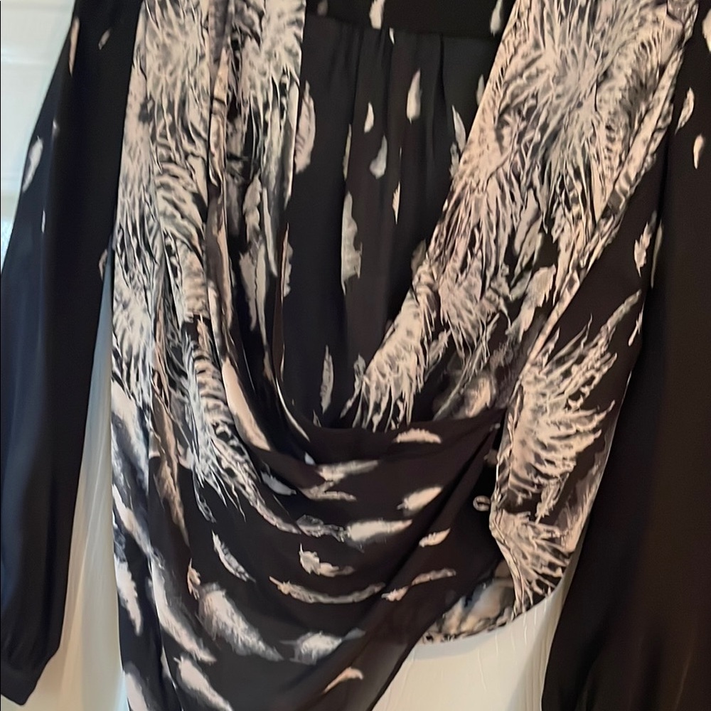 Haute Hippie Women's Black and White Drape Top - Picture 3 of 5
